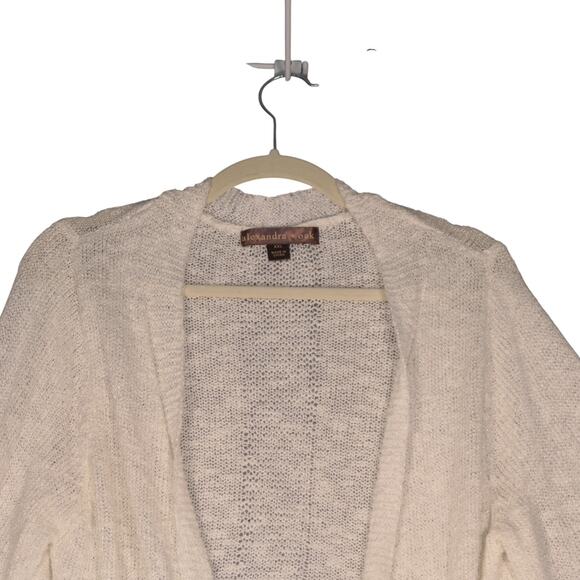 Alexandra Oak Cardigan Sweater Womens XXL Ivory Lightweight Semi Sheer Career - Picture 3 of 10
